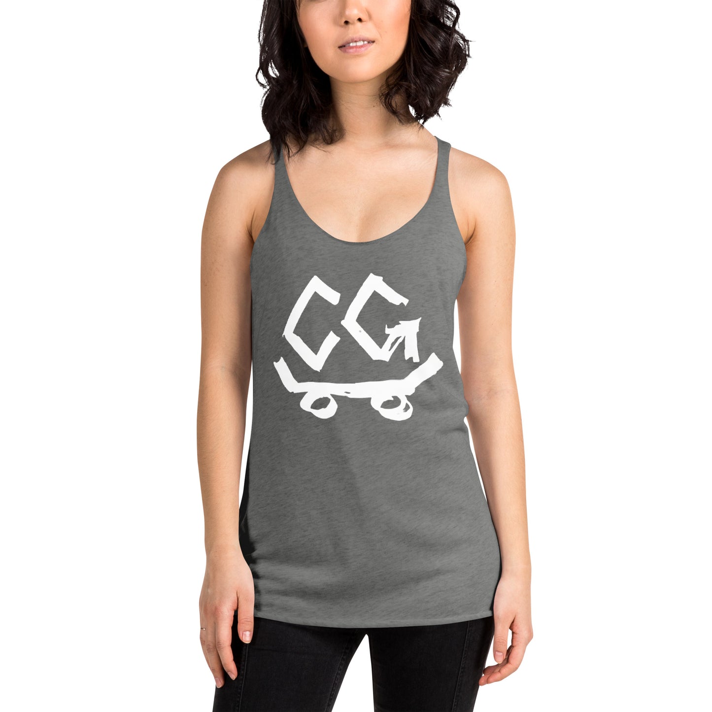 Women's Racerback Classic Logo White