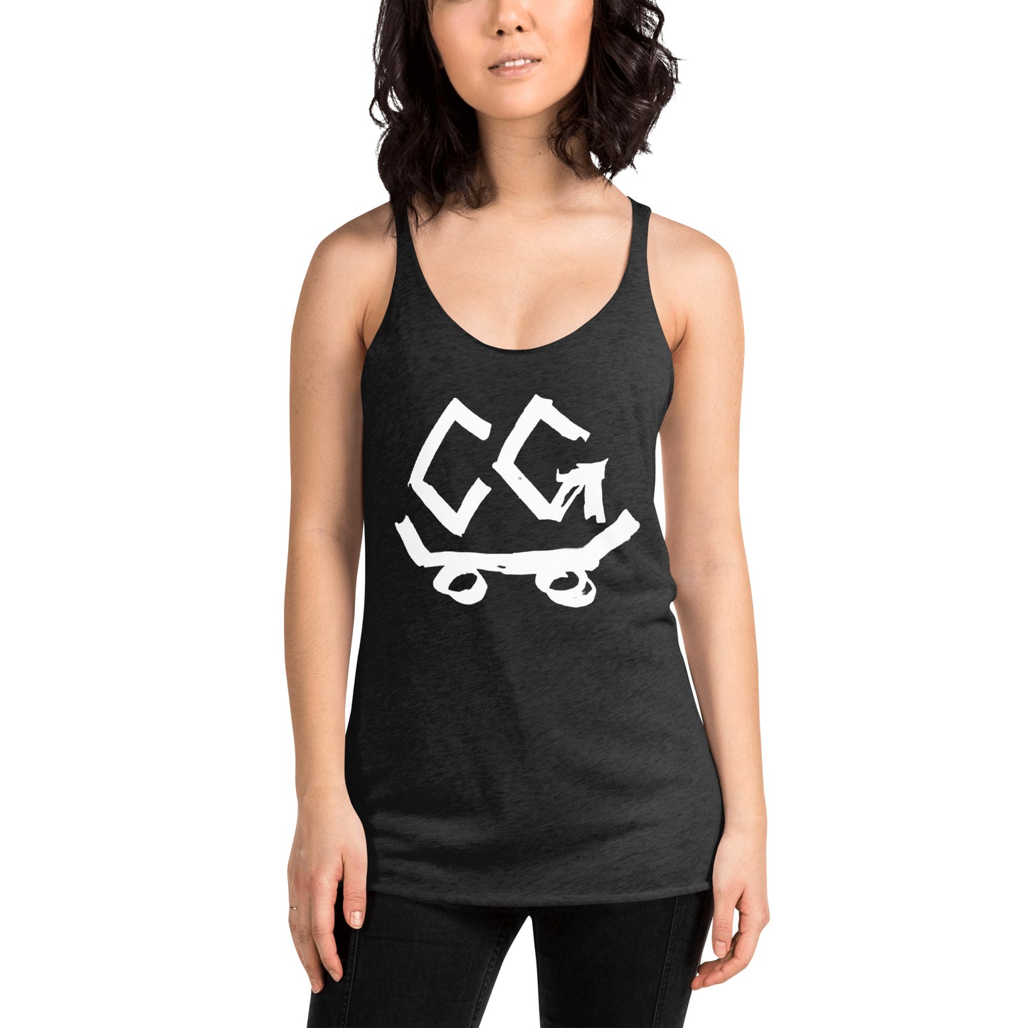 Women's Racerback Classic Logo White