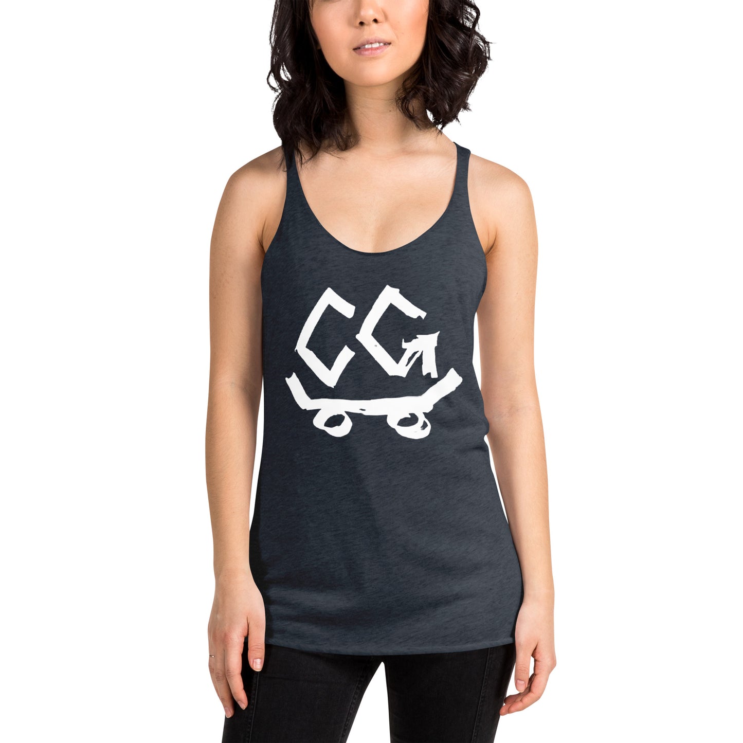 Women's Racerback Classic Logo White