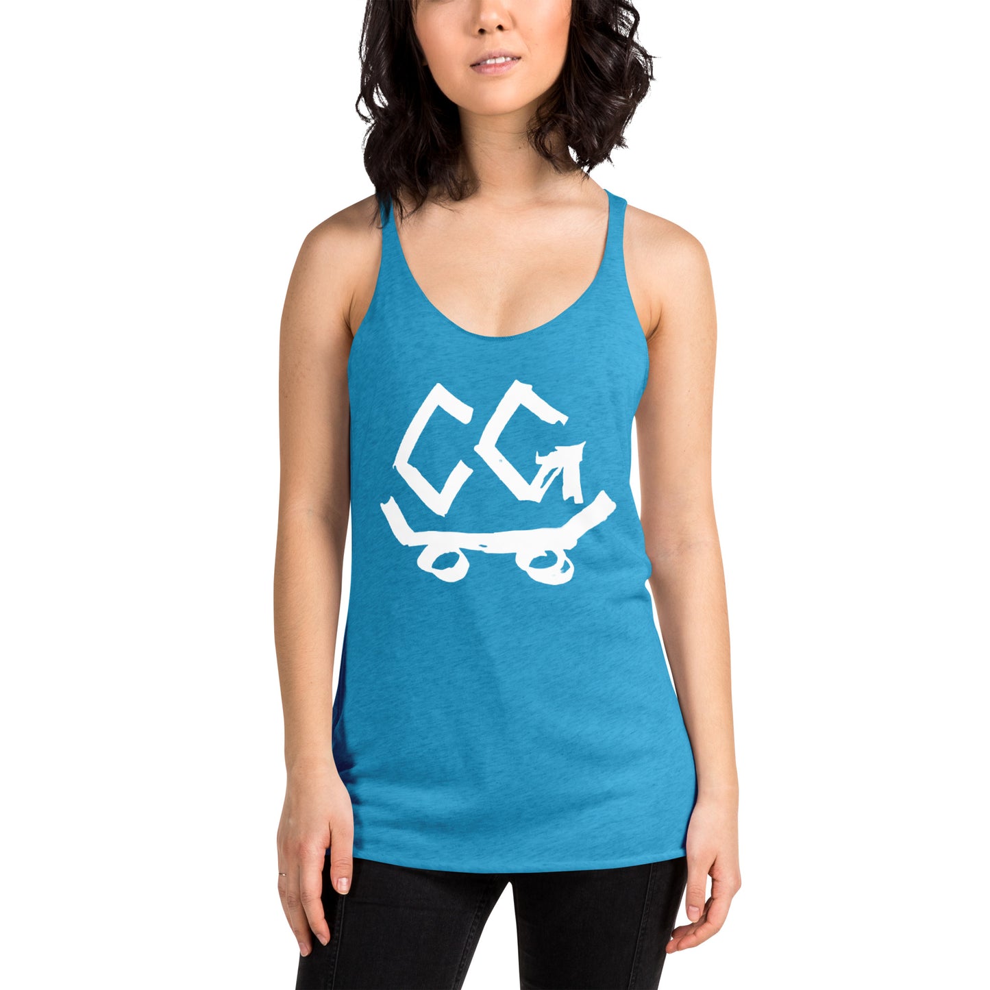 Women's Racerback Classic Logo White